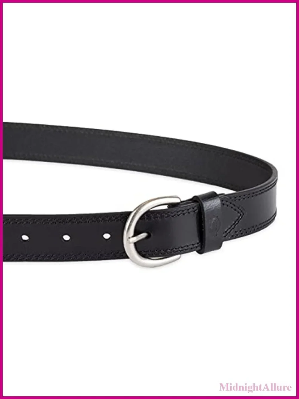 Genuine Leather Casual Workwear Jean Belt Round Harness Buckle